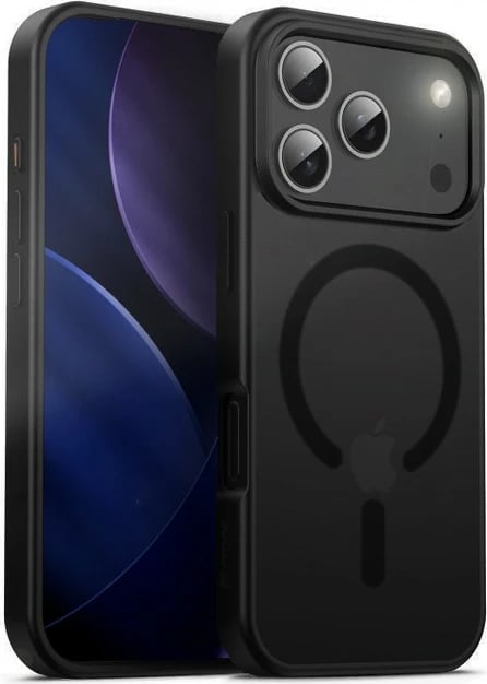 Mbështjellës CRONG Hybrid Frost MAG Cover CRGHFMIP1763PBLK, për iPhone 17 Pro, me MagSafe 37x magnet N52, polikarbonat mat kundër gjurmëve, kënde të përforcuara, i zi