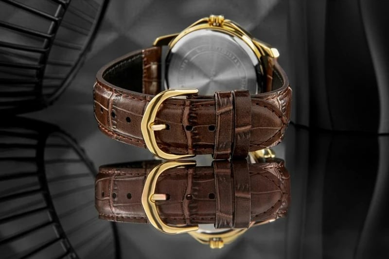 Orë dore për meshkuj Casio, ari/kafe