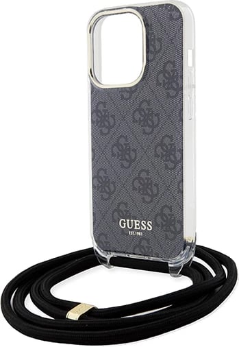 Mbështjellës Guess Crossbody Cord 4G Print për iPhone 15 Pro, zi Mbështjellës Guess Crossbody Cord 4G Print për iPhone 15 Pro, zi