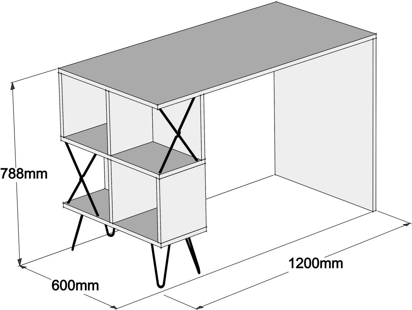 Tavolinë pune Hanah Home, ekstra, e bardhë