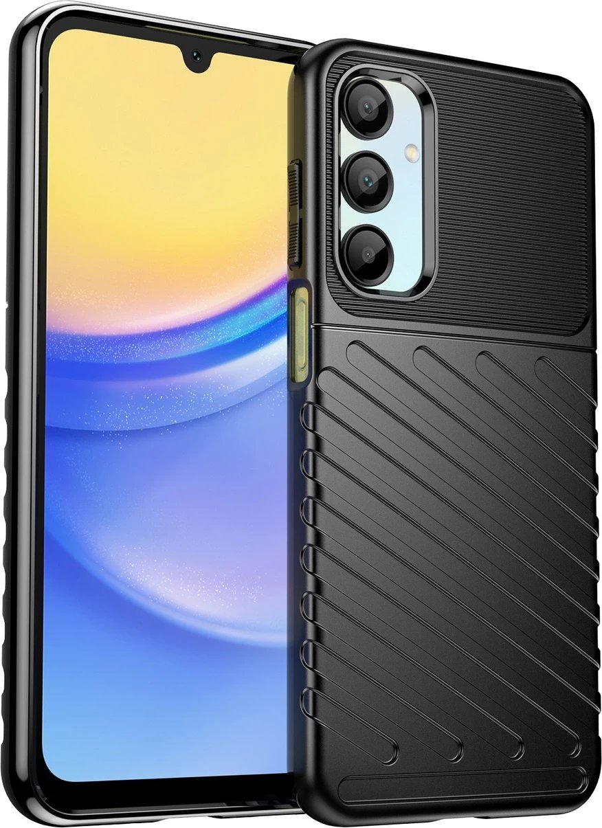 Mbështjellës Hurtel Thunder Case për Samsung Galaxy A56/A36, silikon, i blinduar, i zi