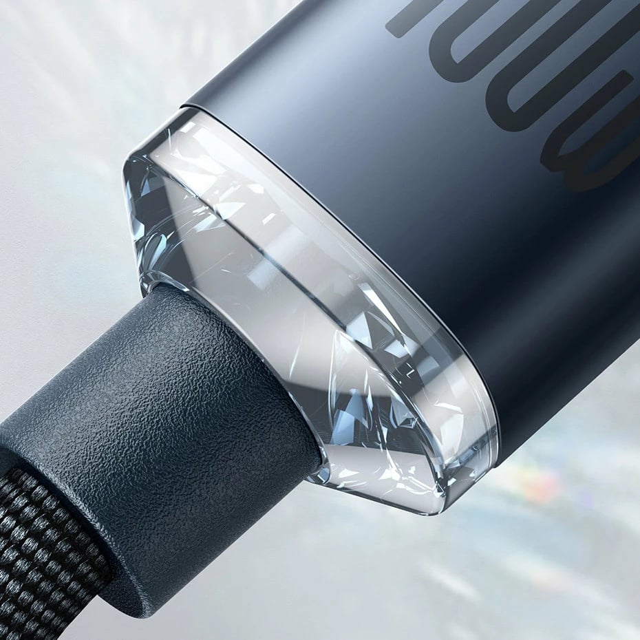Kabllo USB-C në USB-C Baseus Crystal Shine Series CAJY000603, 1.2m, 100W, Blu