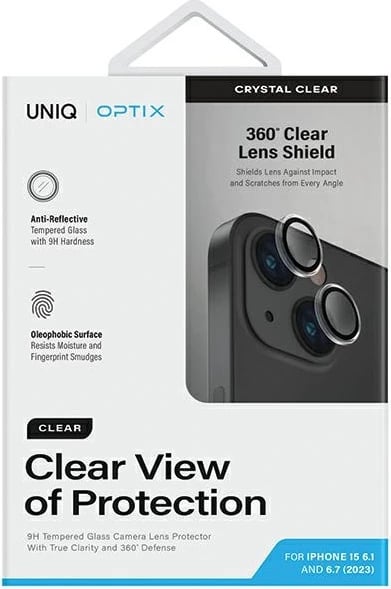 Mbrojtës lentash UNIQ Optix për iPhone 15 / 15 Plus, transparent