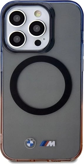 Mbështjellës BMW Gradient Bumper MagSafe për iPhone 15 Pro Max, gri-portokalli-kaltër