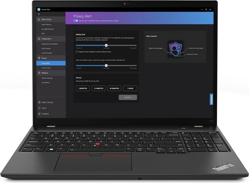 Laptop Lenovo ThinkPad T16 Gen 2, 16", AMD Ryzen 5 PRO 7540U, 16 GB RAM, 512 GB SSD, Thunder Black
