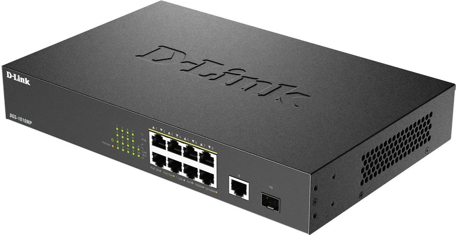 Switch D-link DGS-1010MP/E, 8 PoE porta, 1 SFP, 9 porta Gigabit