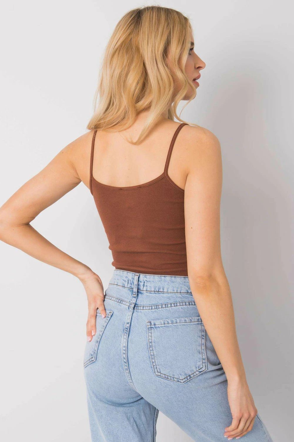 Crop top për femra Rue Paris 215384, kafe