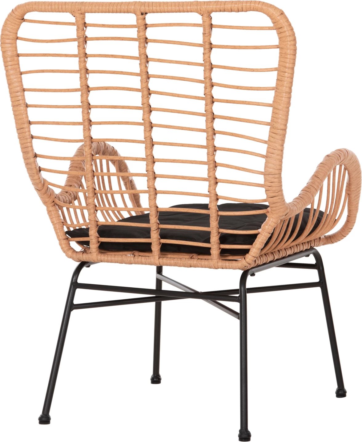 Karrige e jashtme bergere stil, Allegra, FH5704.11, p.e. rattan, ngjyrë bezhë-metal i zi, 66x59x90H cm