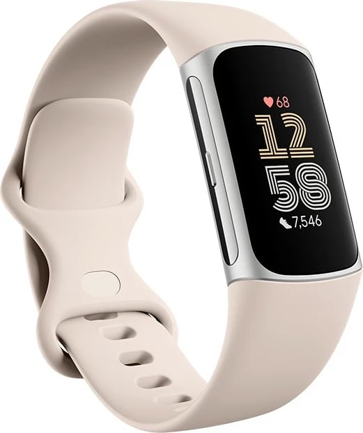 Smartwatch Fitbit Charge 6, AMOLED, GPS, NFC, 7 ditë bateri, bezhë