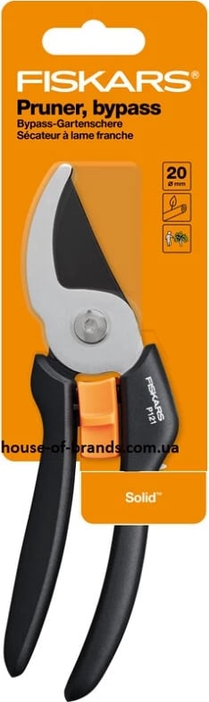 Gërshërë  P121 Fiskars, për krasitje, zezë/ portokalli