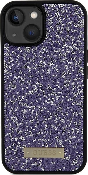 Mbështjellës Guess Rhinestone Metal Logo për iPhone 15, Rozë Mbështjellës Guess Rhinestone Metal Logo për iPhone 15, Rozë