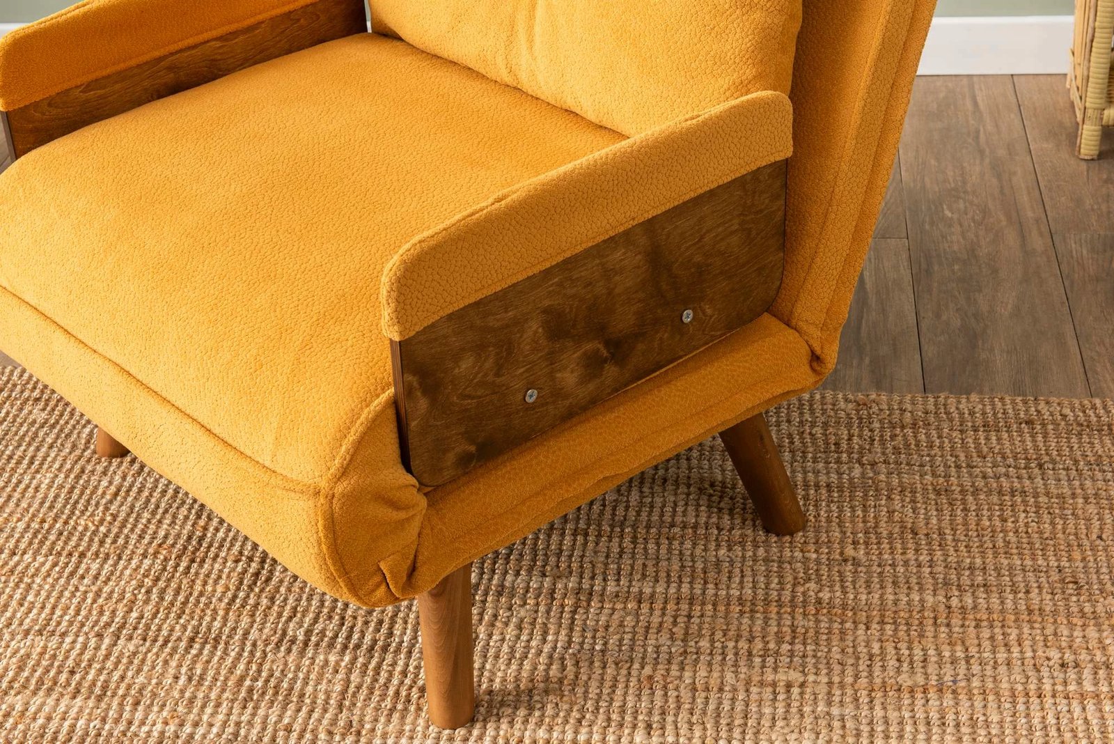 Krevate-karrige një vendës Cosmo, ngjyrë mustardë, Atelier del Sofa