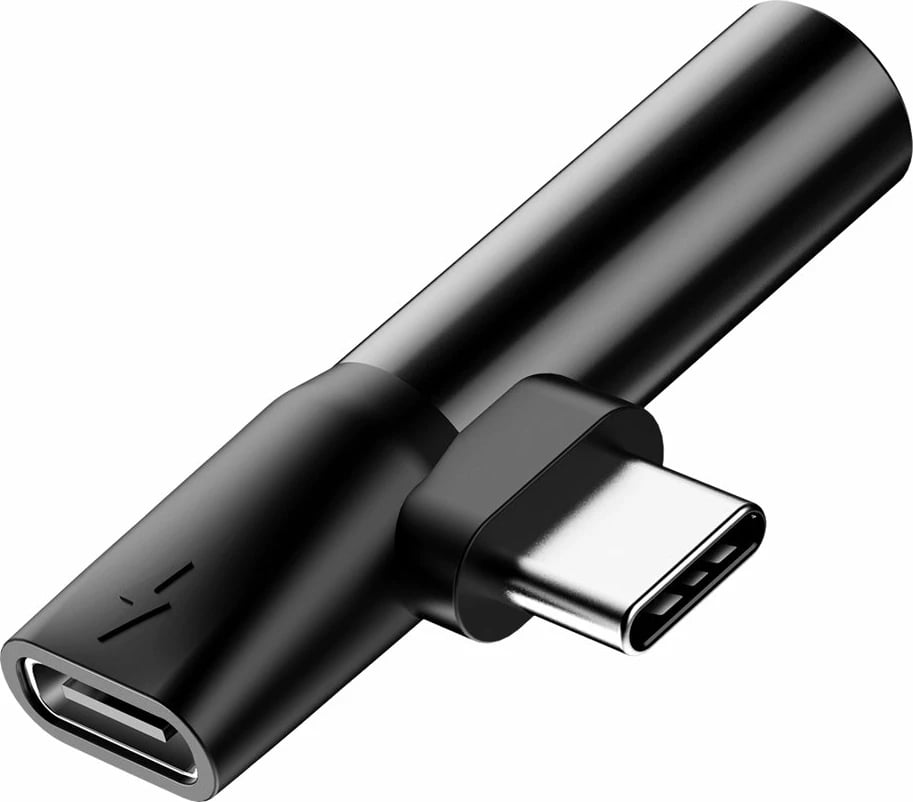 Adapter audio Baseus L41, USB-C në USB-C + 3.5 mm, i zi