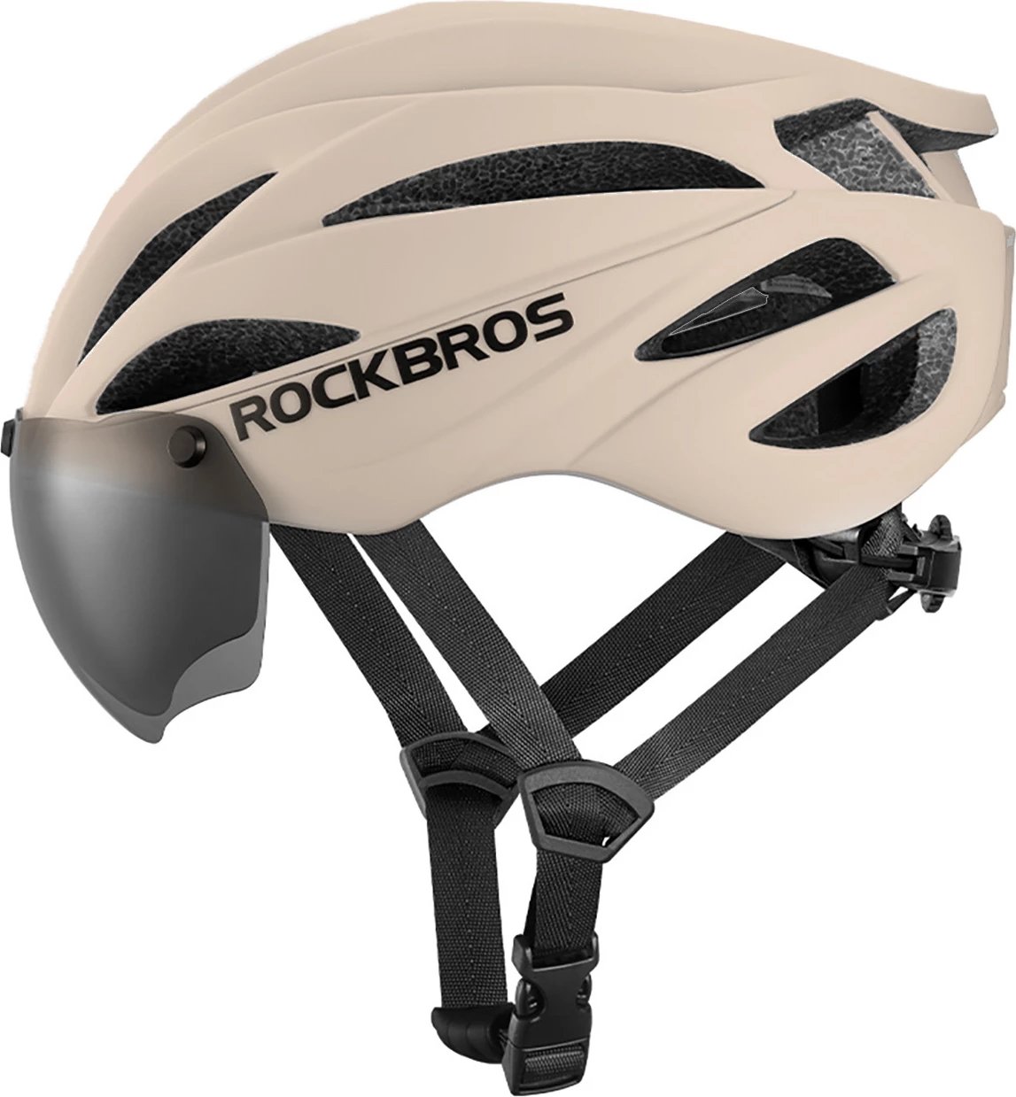 Helmetë biçiklete Rockbros 10110045003 me syze UV të ndashme, kafe