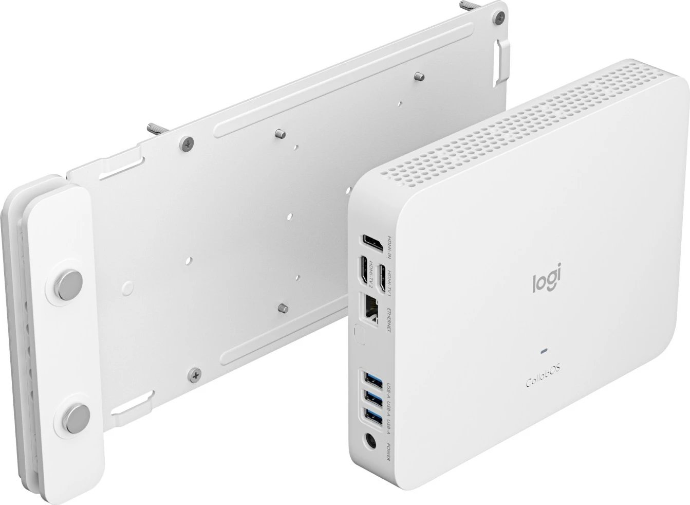 Mbajtës kompjuteri Logitech, Monitor stand-mounted CPU holder, USFF, 75 x 75,100 x 100 mm, Bardhë