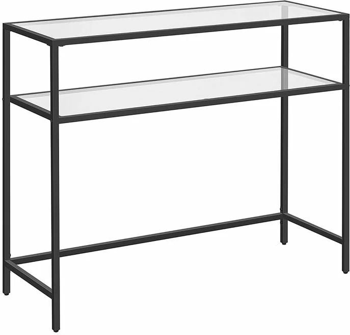 Komodë xhami, ngjyrë e zezë, Skye Decor, 90x80x30cm