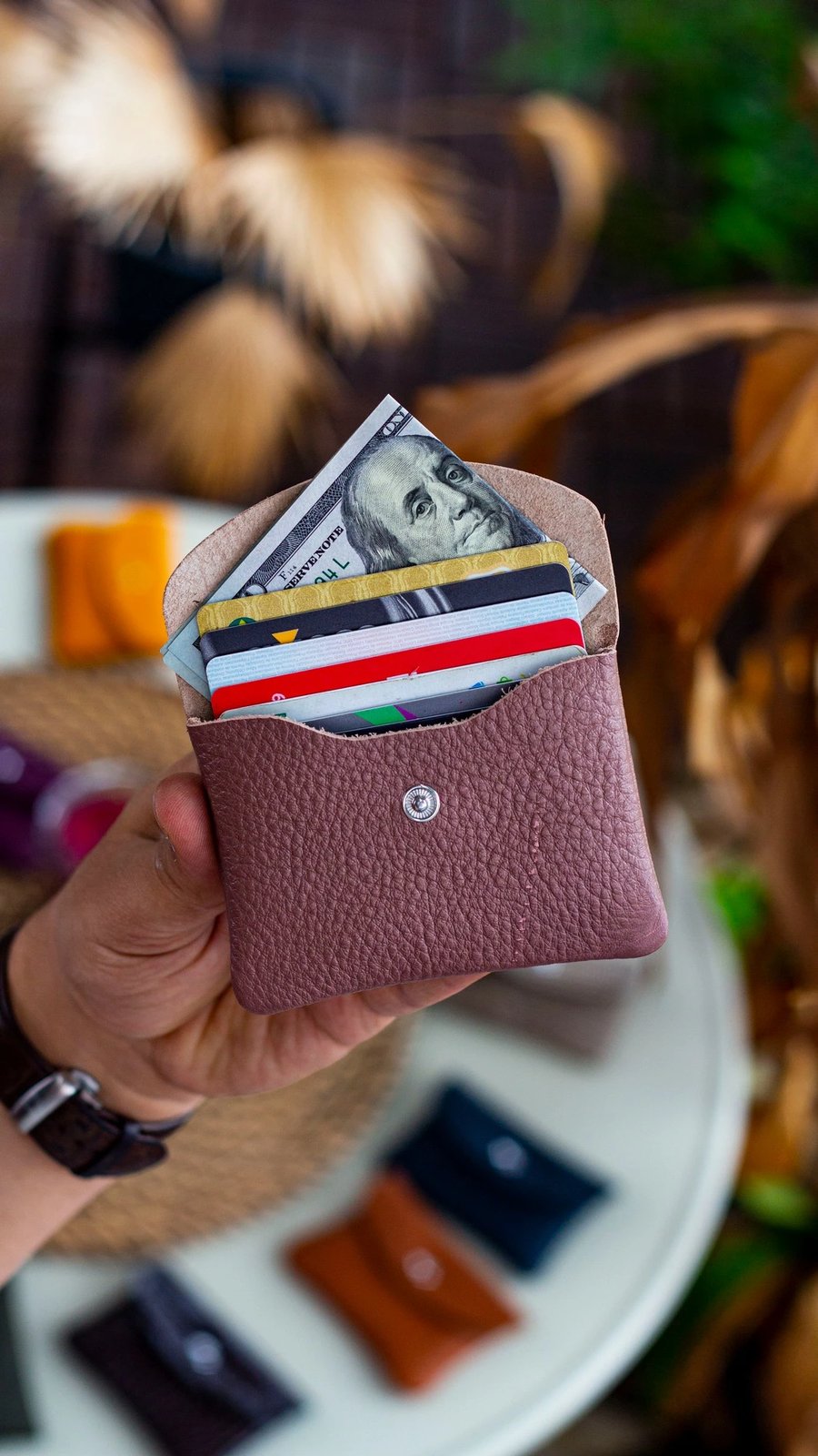 Mbajtës kartelash Zoozie Bags, Murcia, ngjyrë pluhur