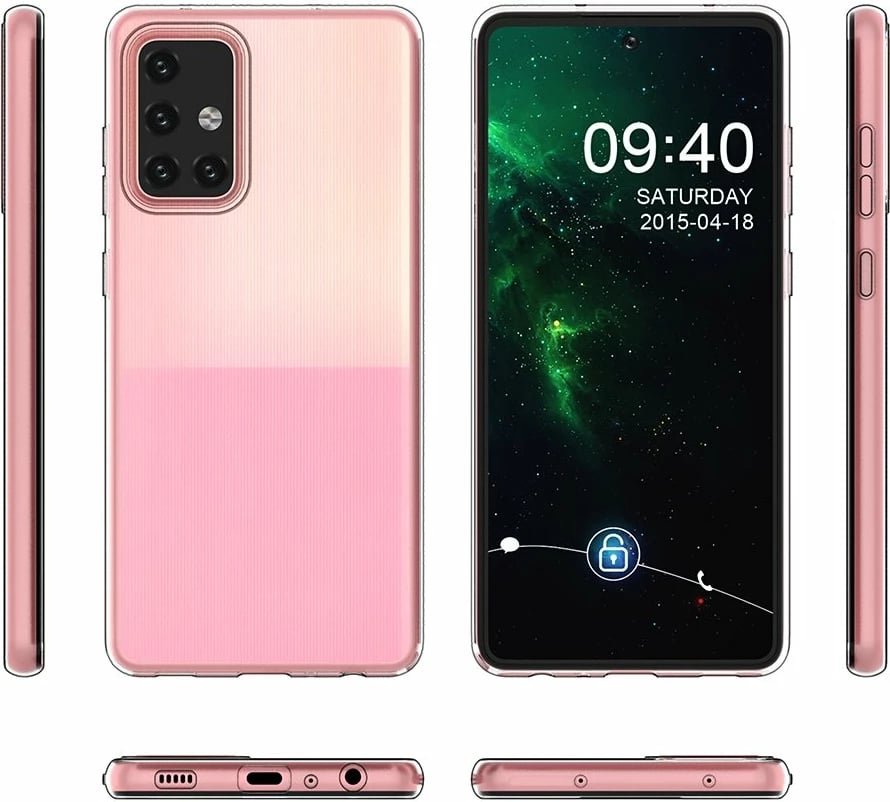 Mbështjellës Hurtel Ultra Clear 0.5mm për Samsung Galaxy A72, Transparent