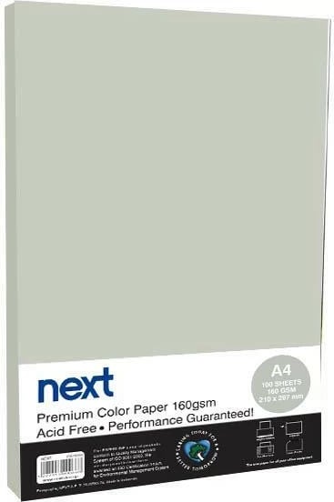 Letër fotokopje NEXT A4, 160g, 100 fletë, Gri