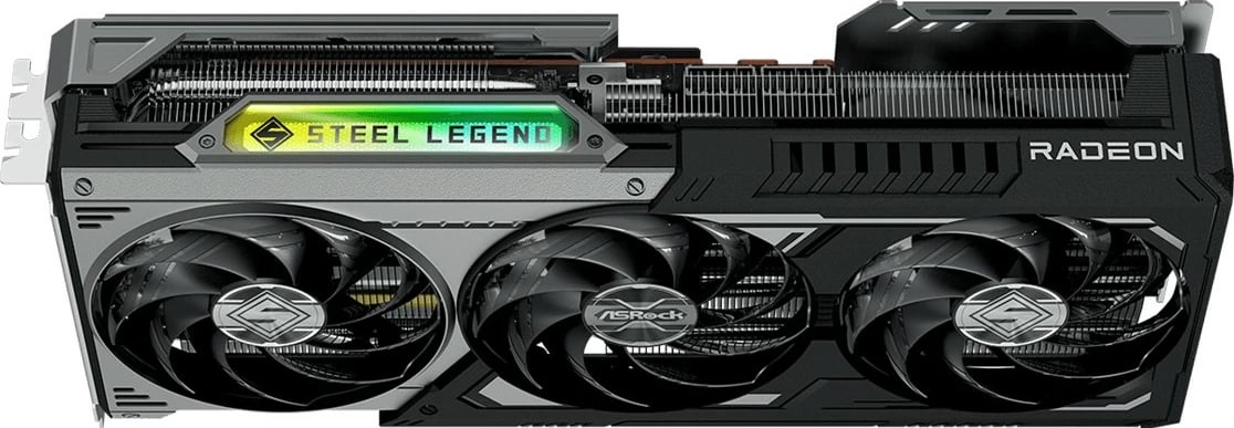 Kartelë grafike ASRock Radeon RX 9070XT Steel Legend Dark 16GB, 3 fan, multikolor