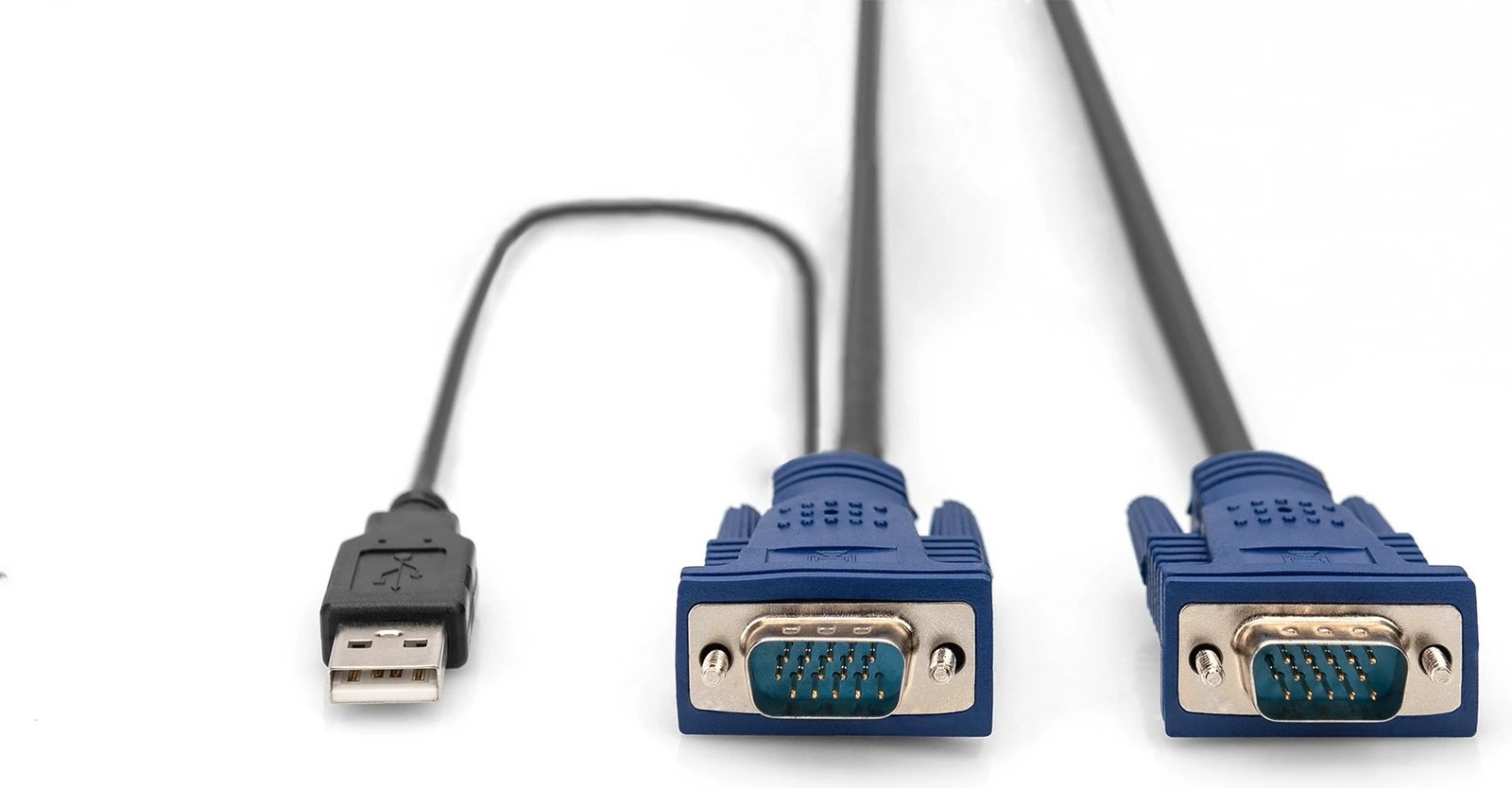 Set kabllo KVM Digitus, VGA, PS/2 maus, PS/2 tastierë, USB, 3.0m, zi
