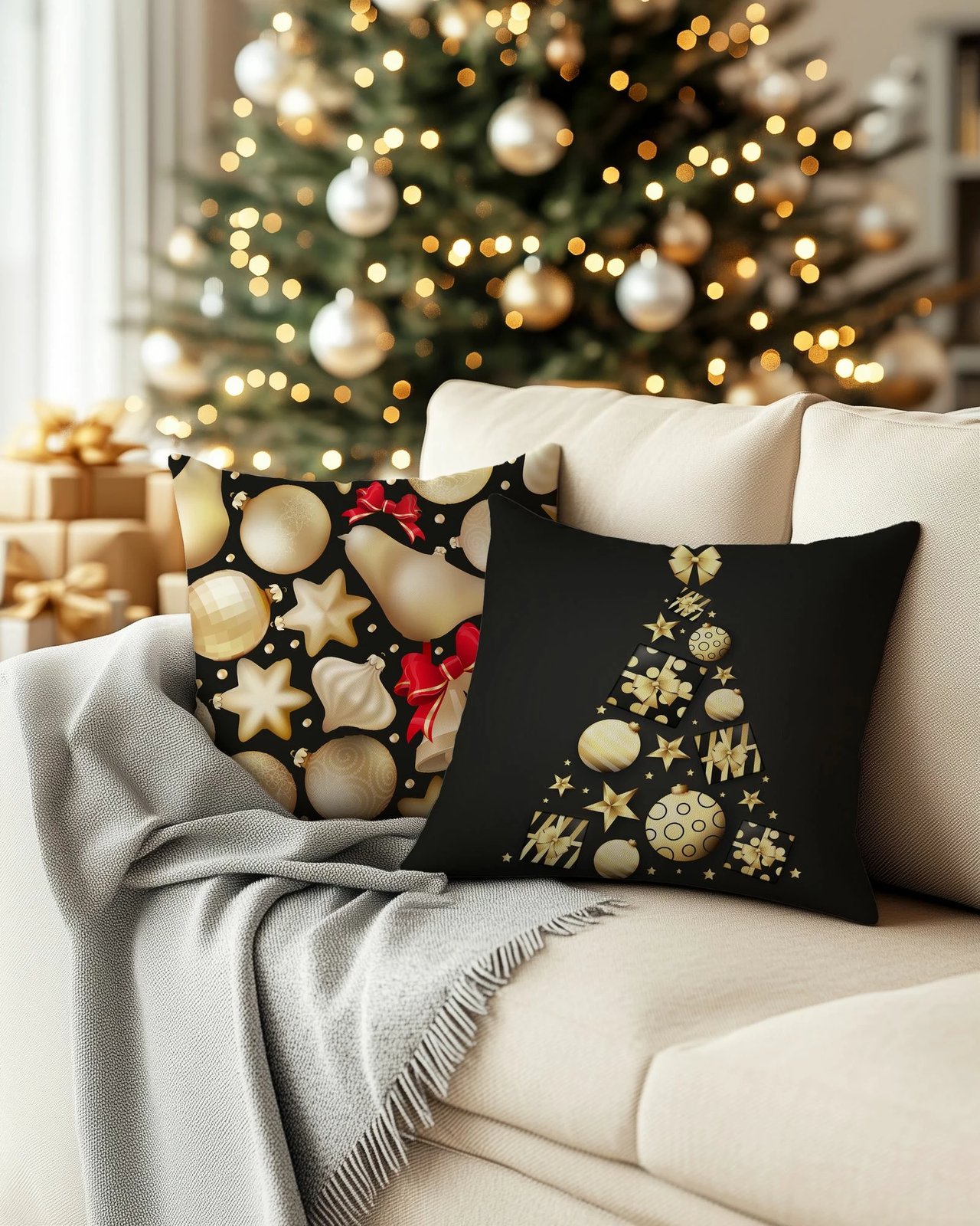 Set mbulesash jastëku për Krishtlindje, 2 copë, shumëngjyrëshe, Evila Originals, PLW-NWYR26 - 6