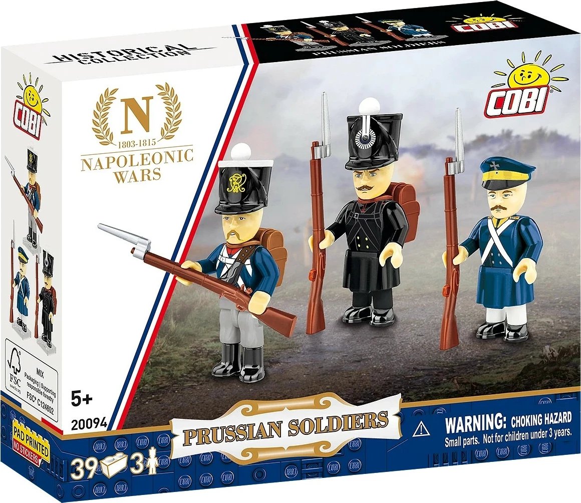 Set blloqe ndërtimi, Cobi, Prussian Soldiers COBI-20094, 39 pjesë, 3 figura, seria Napoleonic Wars