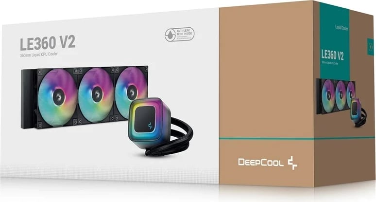 Kasë ftohëse me lëng DEEPCOOL LE360 V2, 3x12 cm, RGB, e zezë