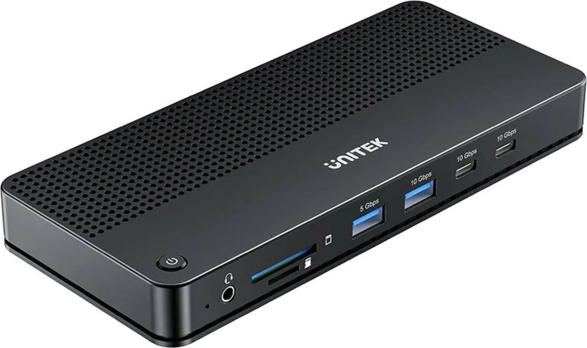Kasë Unitek D1104A01, 13-në-1, USB-C Docking Station, HDMI 2.1, DP 2.0, RJ45, 10Gbps, Gri