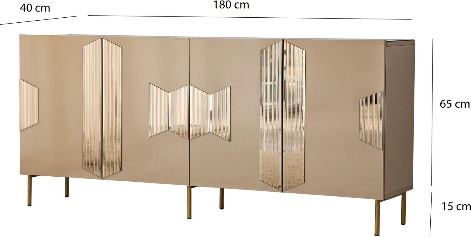 Konsol dekorativ Skye, Vjenë, bronz dhe ari