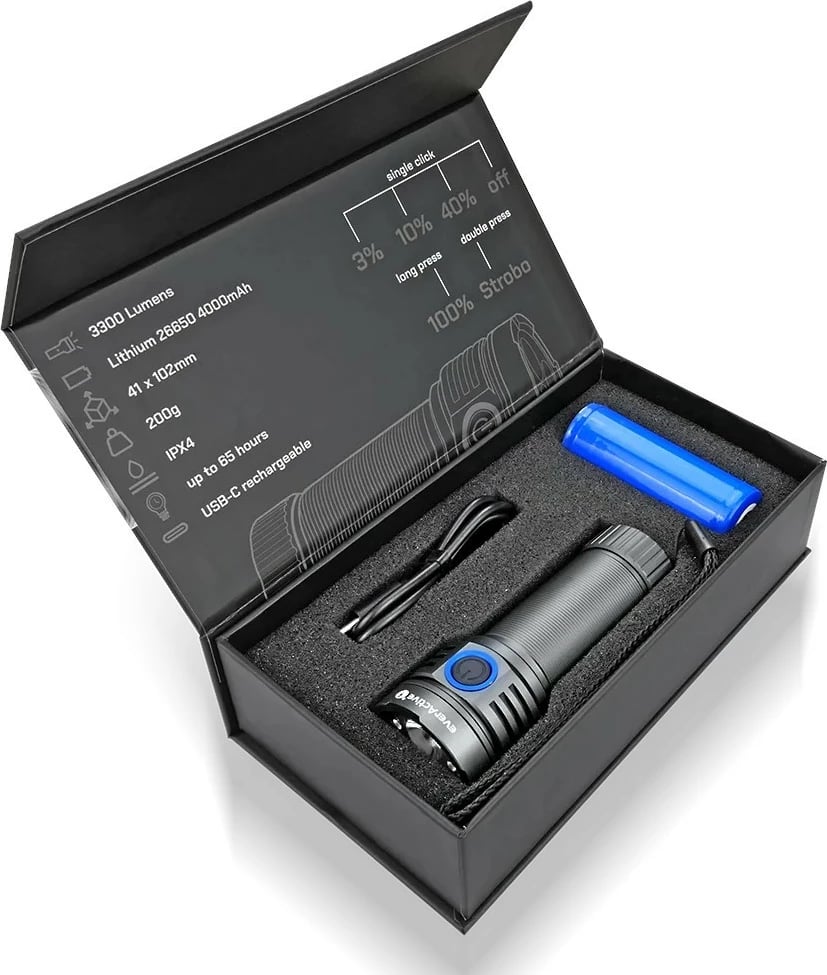 Elektrik dore everActive FL-3300R, LED, 3300 lumens, IPX4, i zi