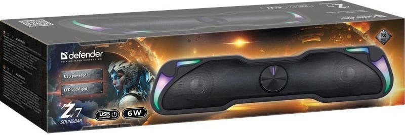 Soundbar Bluetooth Defender Z7, 6W, LED, USB, E Zezë