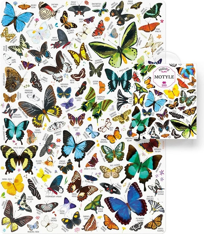 Puzzle CzuCzu Puzzlove Butterflies 200 pjesë, shumëngjyrëshe