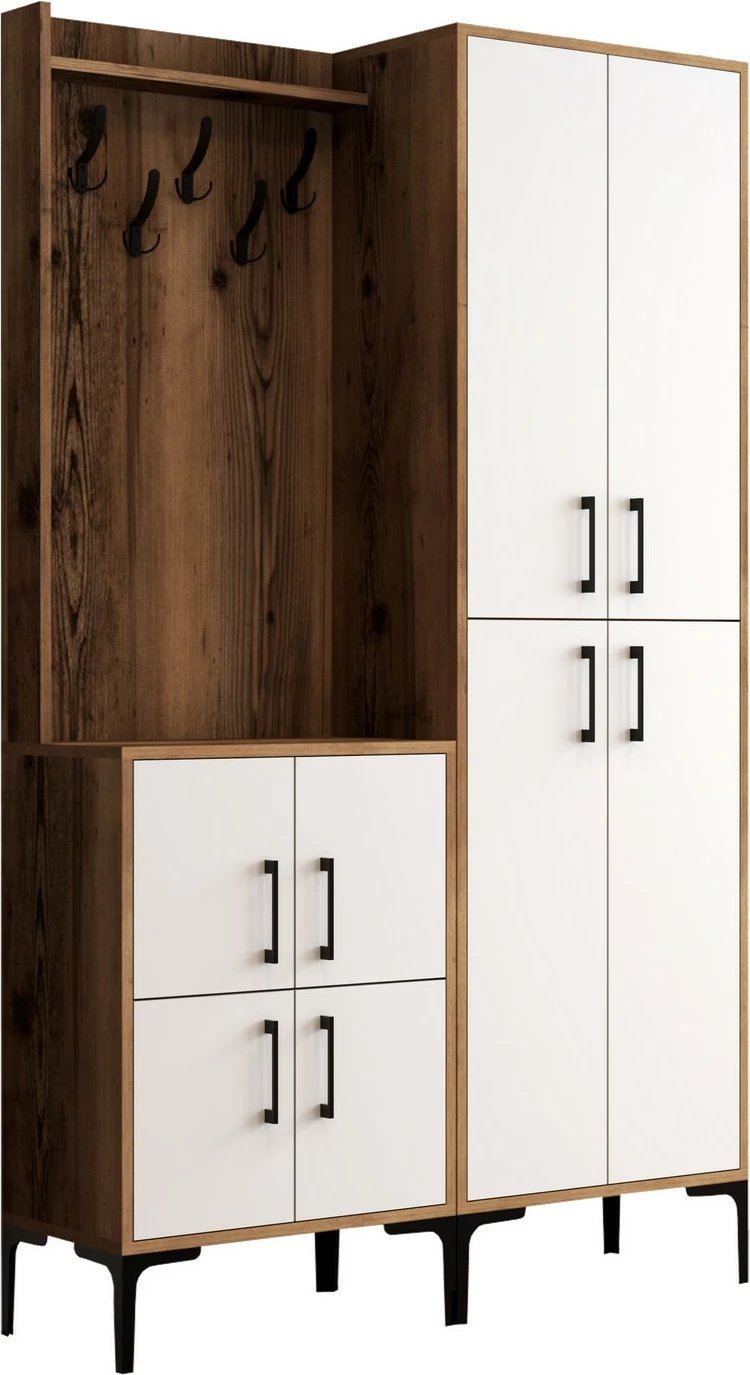 Stendë për korridor Hanah Home, Berlin BA, ngjyrë arre dhe e bardhë