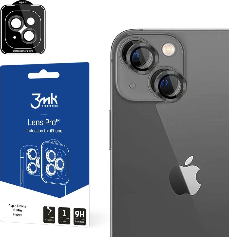 Mbrojtës lentash 3mk Protection Lens Pro për iPhone 15 Plus, Gri