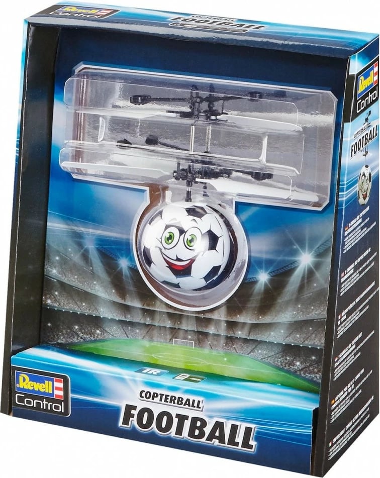 Top fluturues me telekomandë Revell RC Copter Ball, plastikë, me LED, zi/bardhë/blu