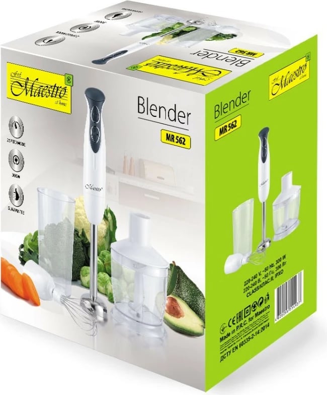 Blender dore Feel-Maestro MR-562, set 3-në-1, 300W, Inox, E bardhë/E zezë Blender dore Feel-Maestro MR-562, set 3-në-1, 300W, Inox, E bardhë/E zezë