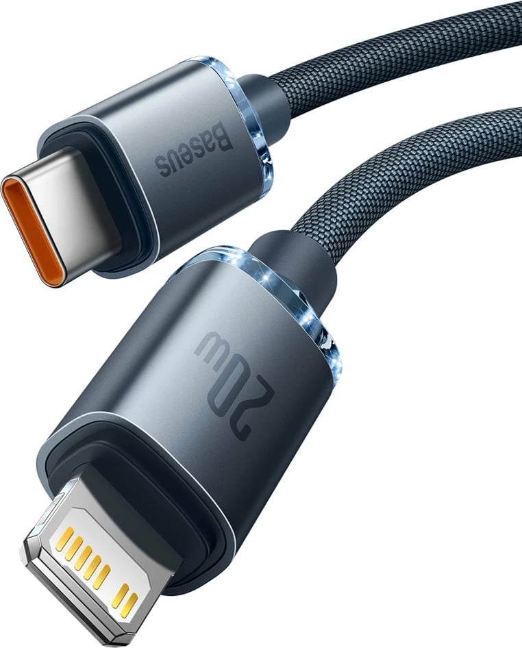 Kabllo Baseus CAJY000201, USB-C në Lightning, 1.2m, 20W, e zezë