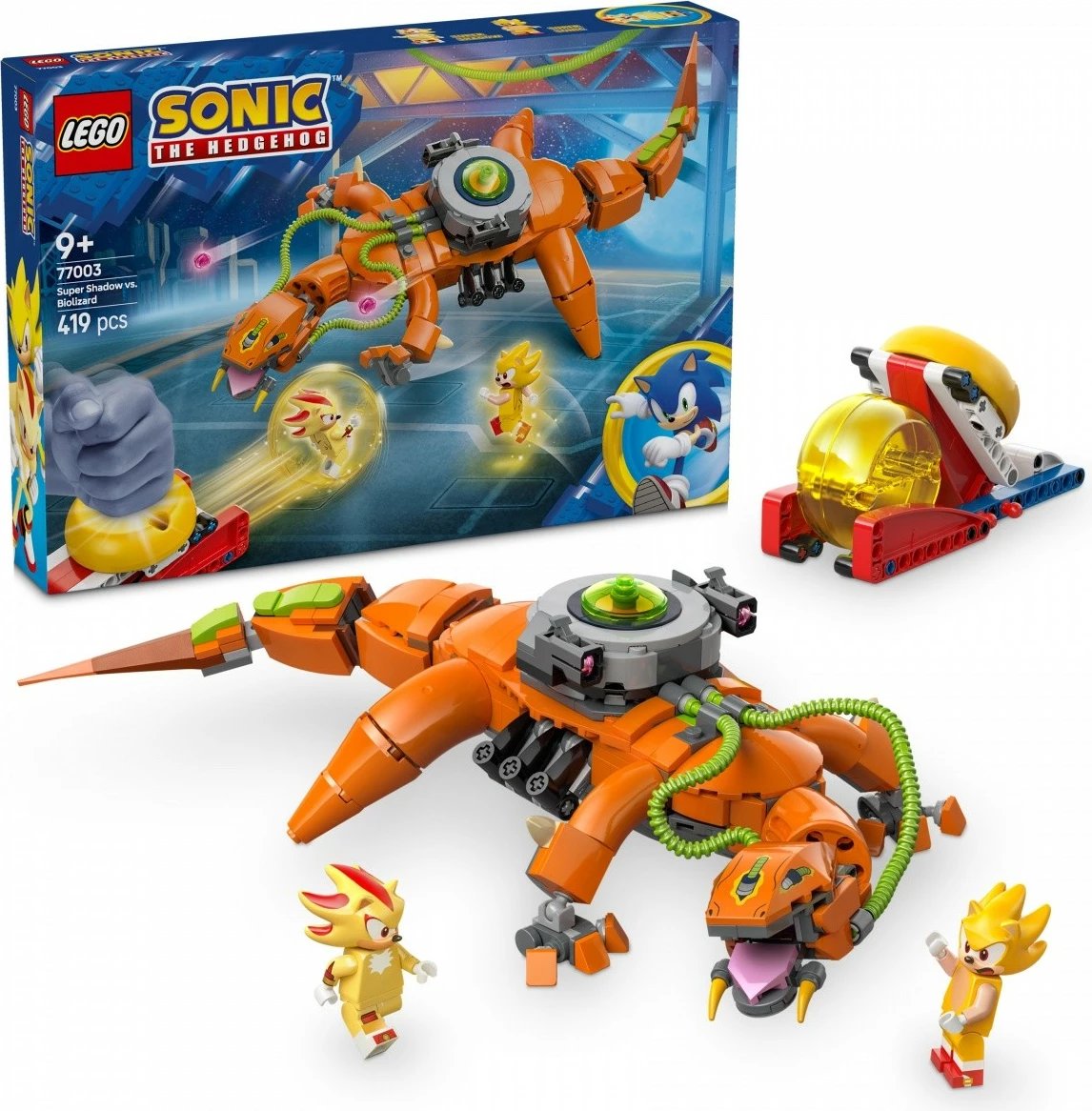 Set LEGO Sonic the Hedgehog 77003 Super Shadow vs Biolizard, 419 pjesë