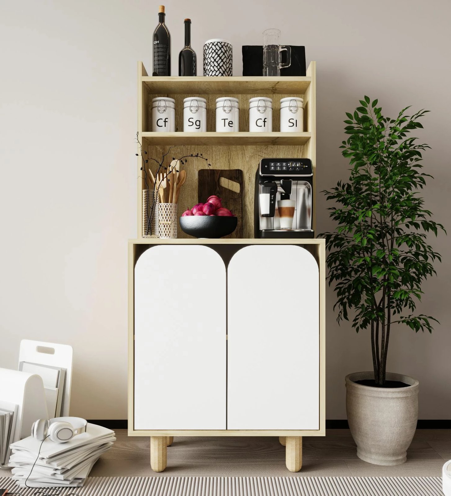 Dollap shumëpërdorimësh Skye Decor, Parma 2, ngjyrë lis safir dhe e bardhë