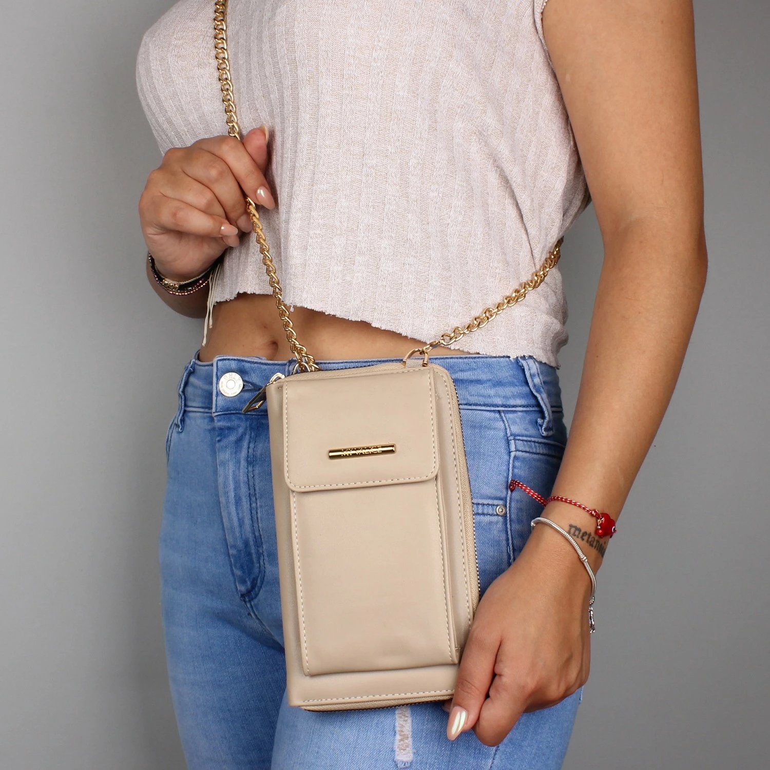 Kuletë-crossbody Zoozie Bags, ngjyrë mink, 1128