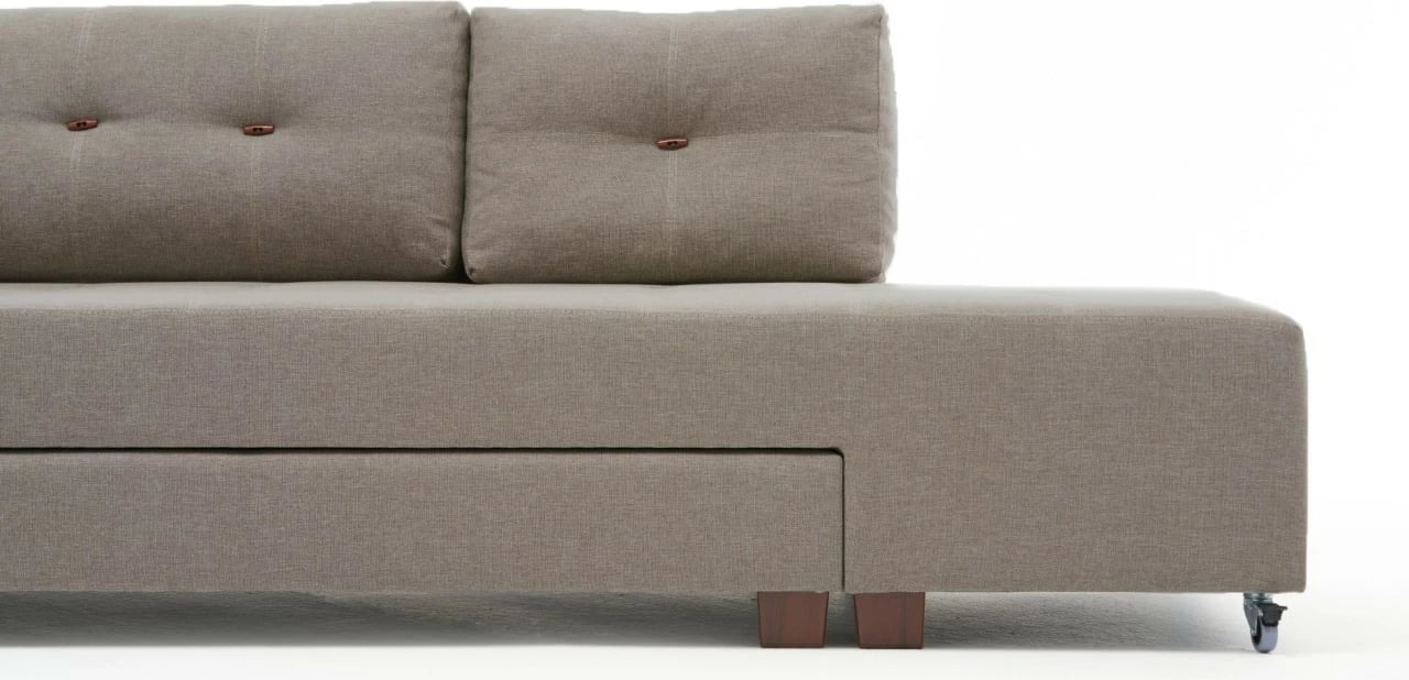 Kënd divan-krevat Atelier del Sofa, kënd majtas, ngjyrë krem