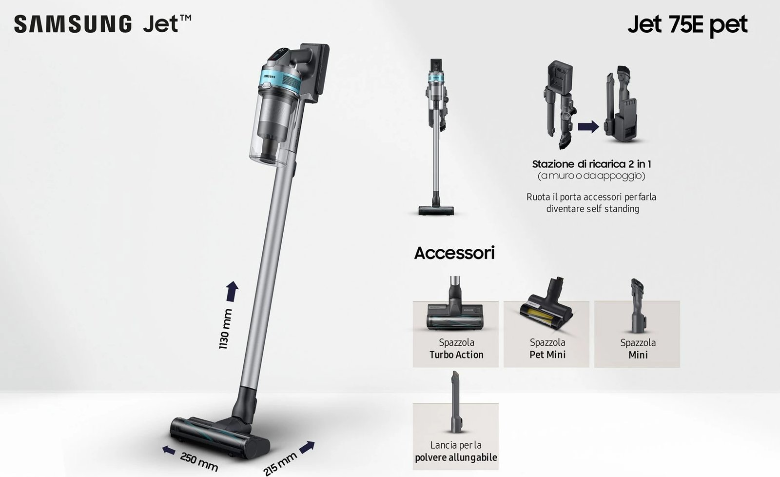 Fshesë dore Samsung VS20B75AGR1, Ngjyrë e zezë dhe mente