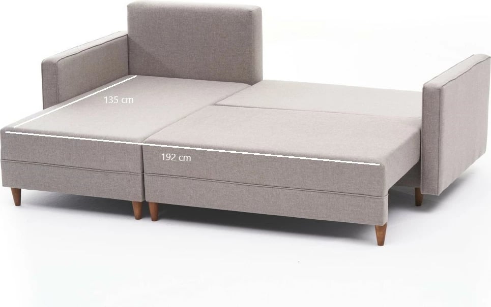Kënd-sofë krevati Atelier del Sofa, Aydam majtas, krem