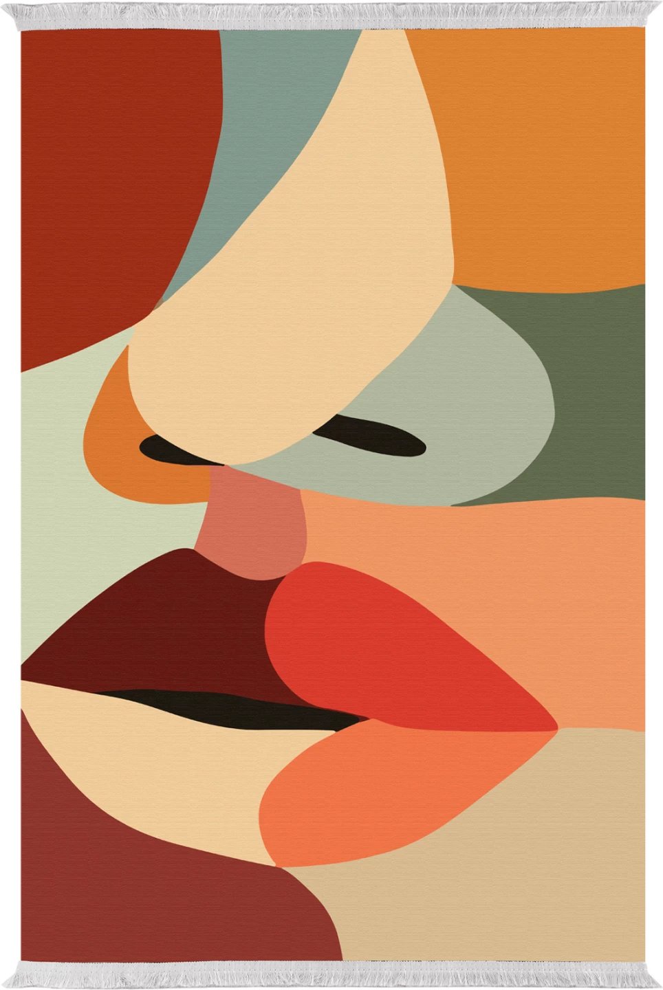 Tepih për dhomë ndeje me fransha, Josiane FH7676.47, shumëngjyrësh, 80x150 cm