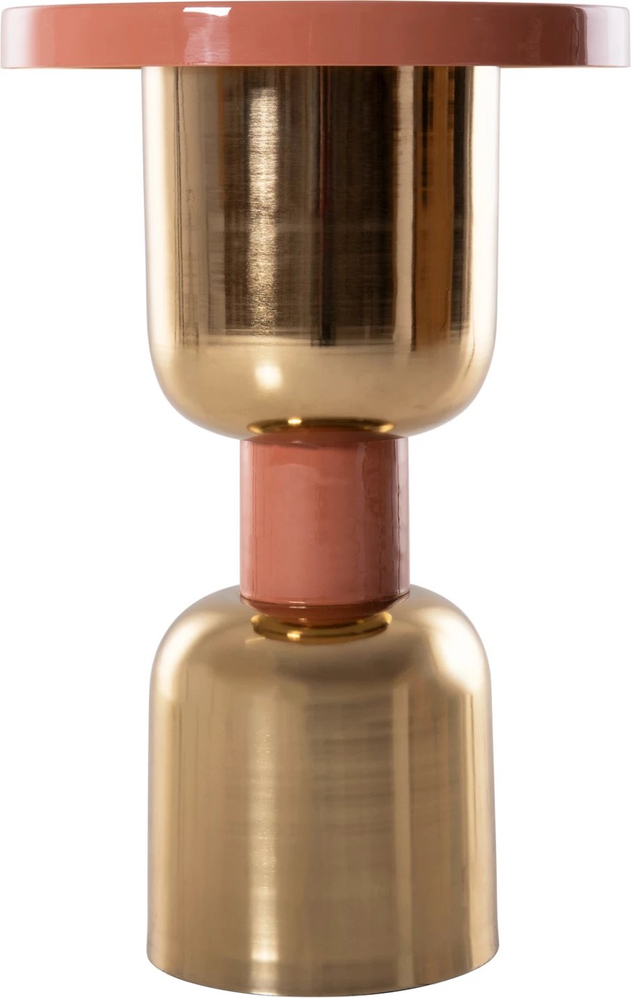 Tavolinë anësore SURAT FH4237.08 metalike, ngjyrë salmon-ari, Φ40.5x60.5H cm