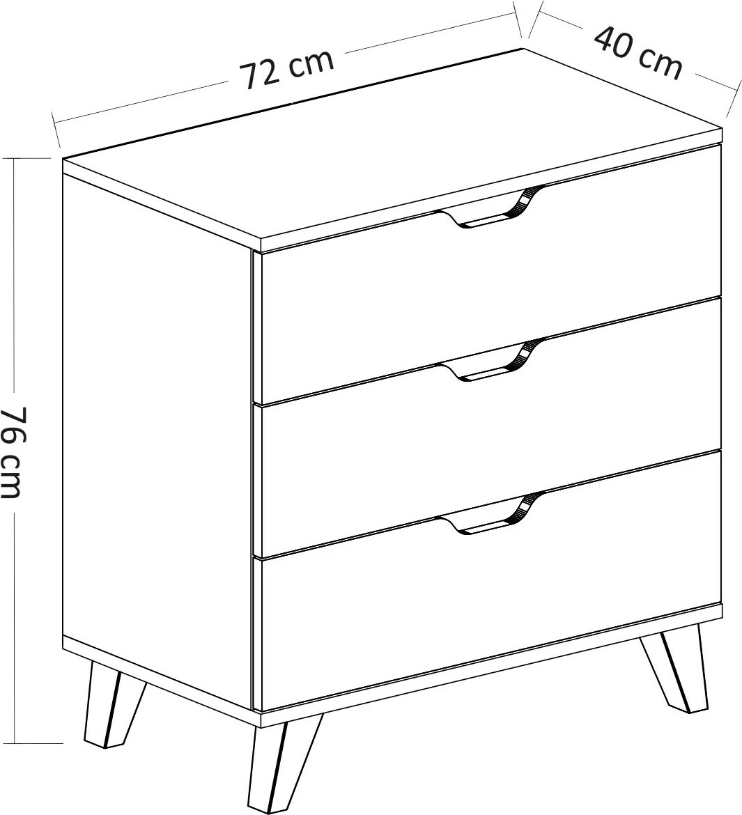 Komodë Hanah Home, Valencia 3, e bardhë