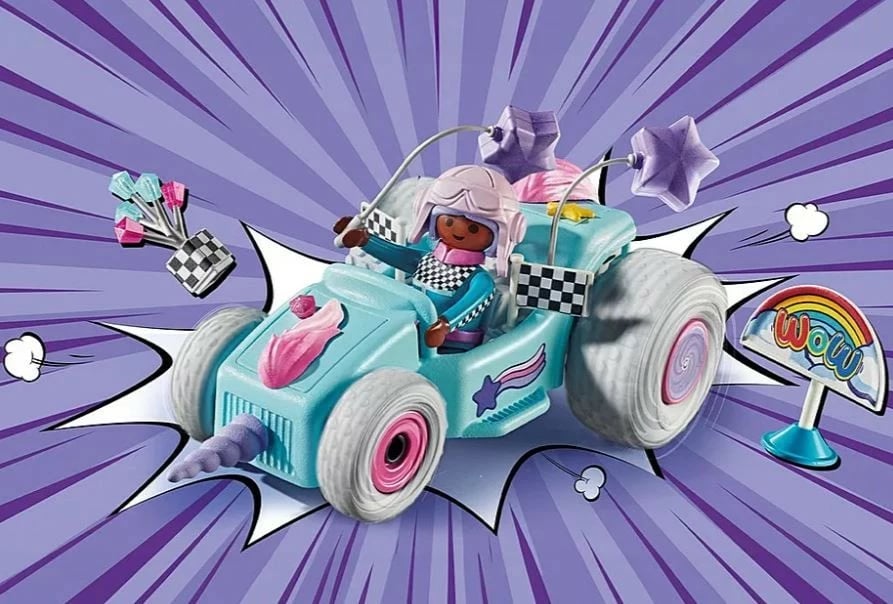 Set lodrash Playmobil Funstars 71635, gokart me unikorn, 46 pjesë