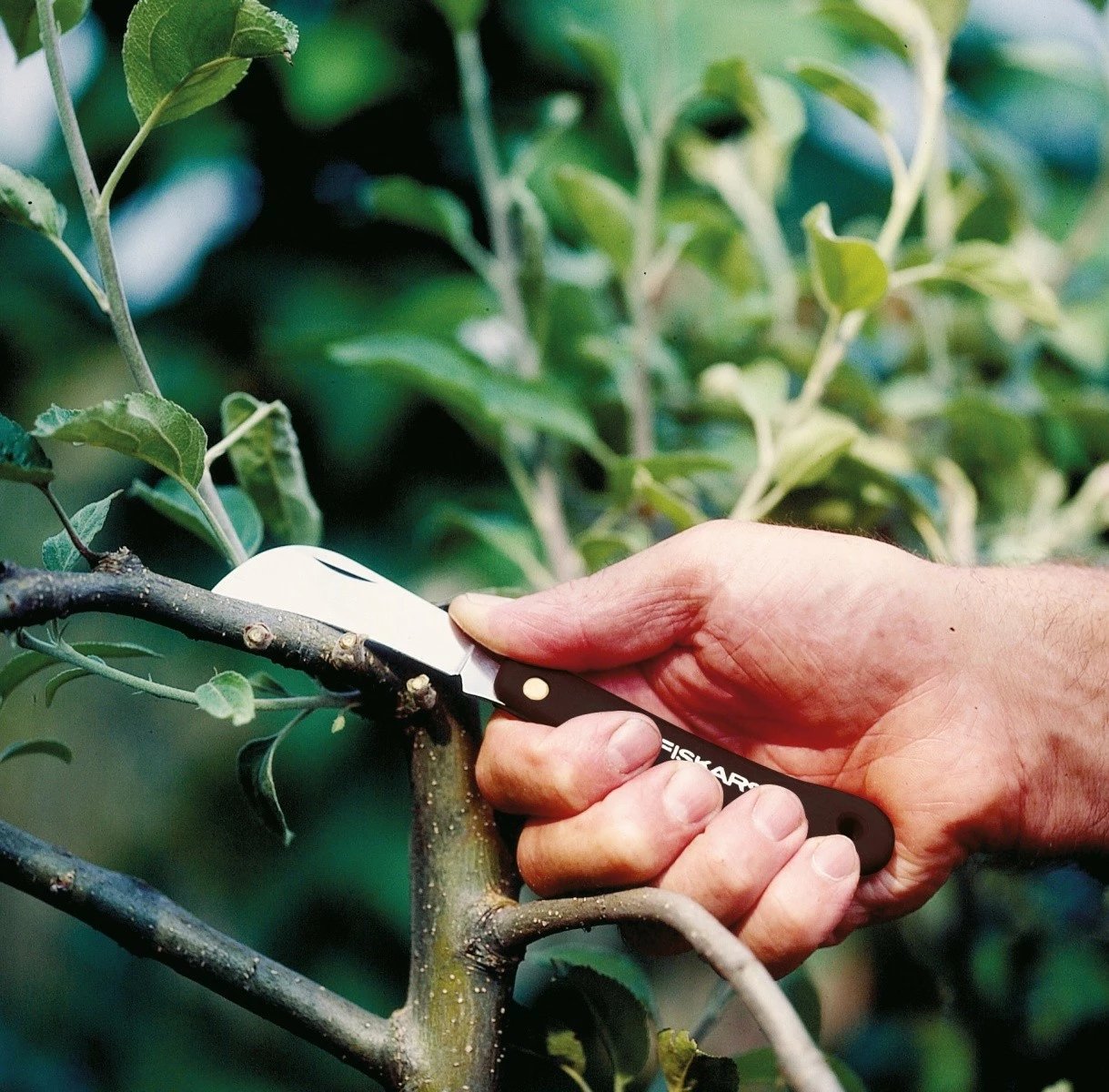 Thikë shartimi me grep, Fiskars K62 1001623, çelik inoks, dorezë plastikë e ricikluar, e zezë