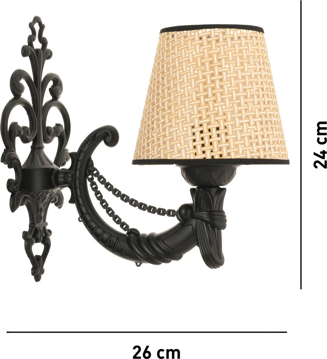 Llambë muri Opviq, Gloria, ngjyrë korale-natyrale, e zezë